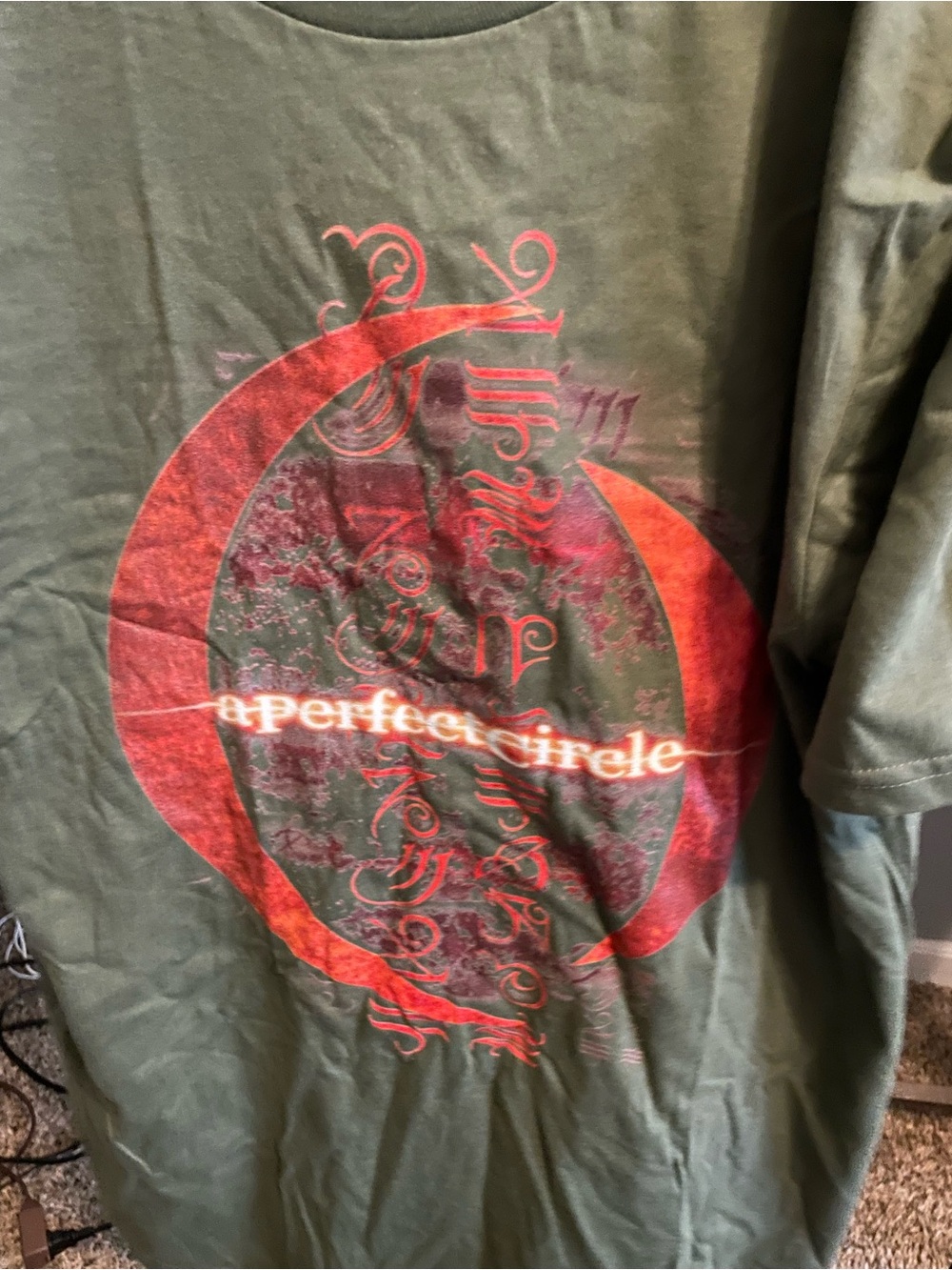 Men's Olive Graphic T-Shirt alternative rock